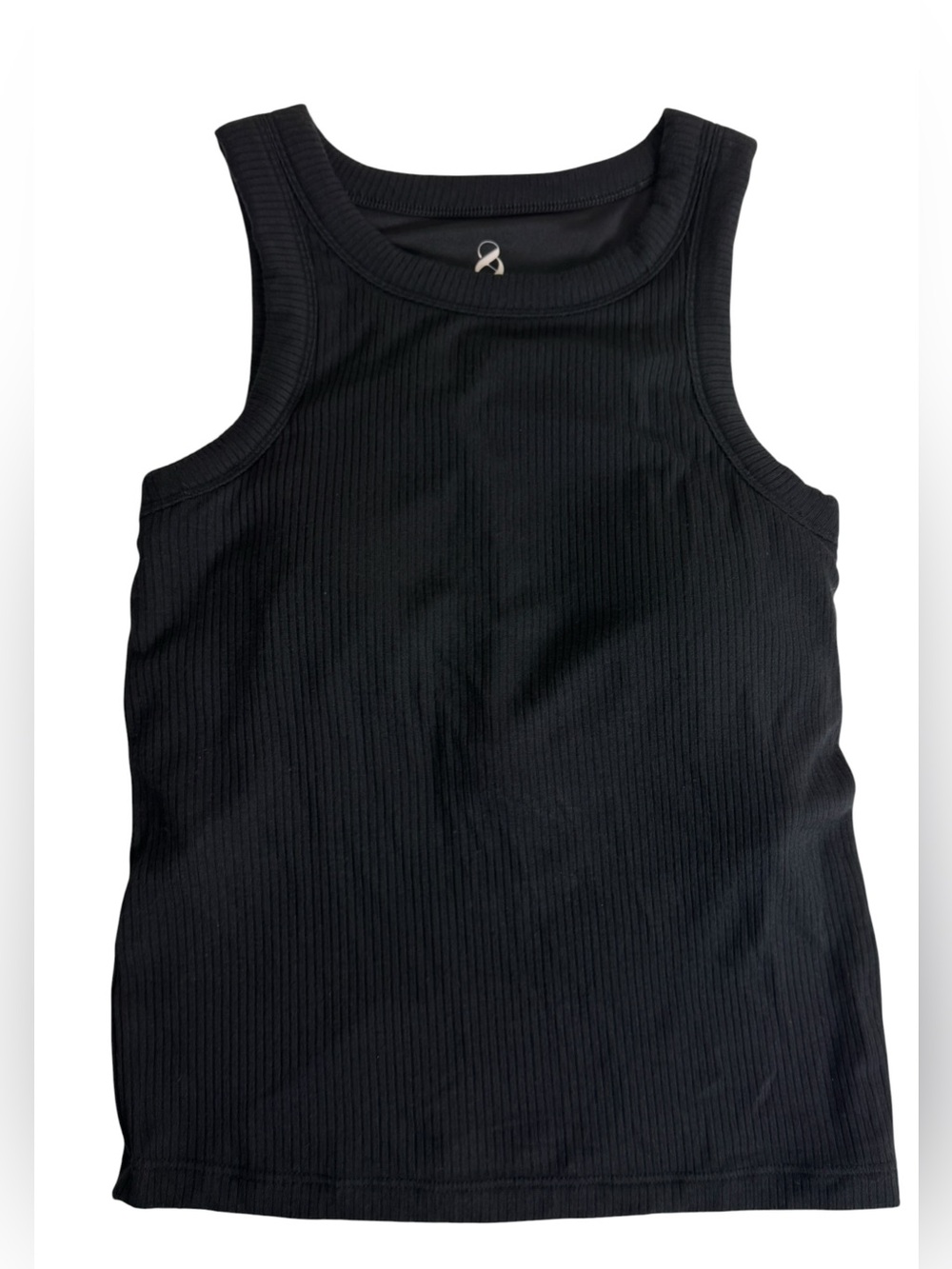 Lou & Grey Black Ribbed High Neck Shelf Bra Tank Size XS